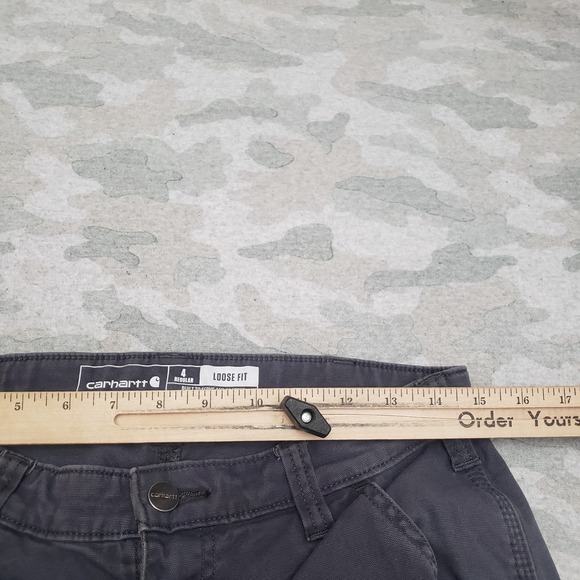 Carhartt Pants Womens 4 Gray Pockets Loose Fit Workwear - Picture 5 of 15